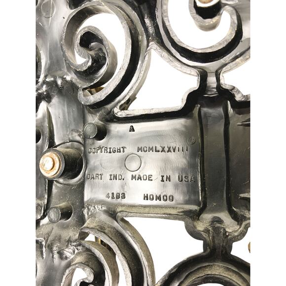 Vintage Gothic Dart Ind Three Arm Plastic Candelabra Sconce 1978 Black Gold 4193 - Picture 7 of 10